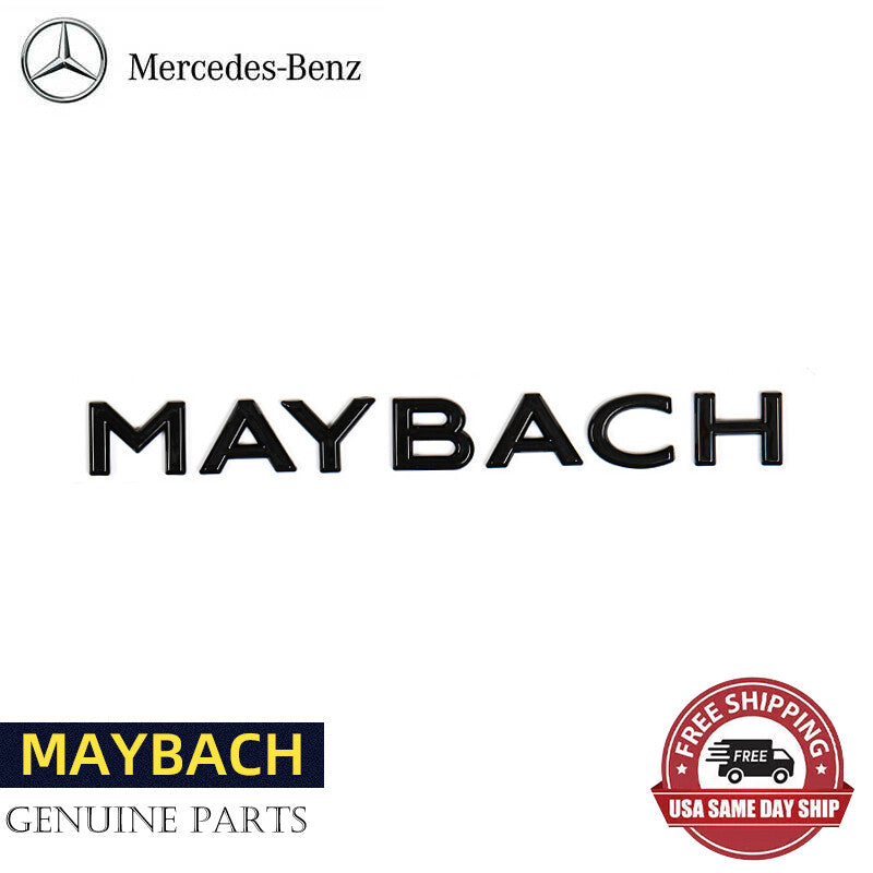MAYBACH Letters Gloss Black Trunk Emblem Badge Sticker For Mercedes Benz S-class