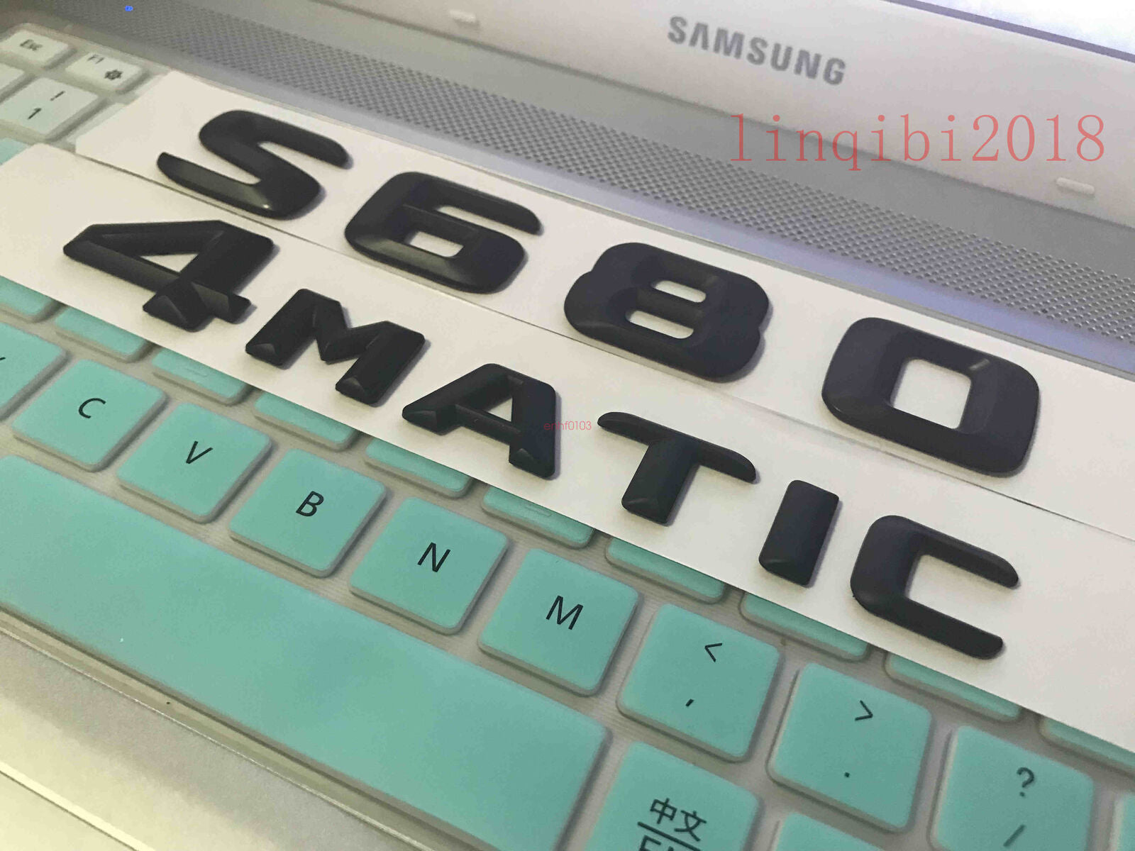 Matt black "S680 + 4 MATIC" Letters Trunk Emblem Badge Sticker for Mercedes Benz