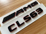 Black RED CLS63 AMG V8 BITURBO Emblem Badge Sticker Set For Mercedes CLS63