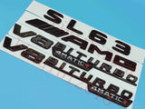 Gloss Black Flat SL63 AMG V8 BITURBO Trunk Embl Badge Sticker for Mercedes Benz