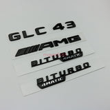 Matte black GLC43 AMG BITURBO 4 MATIC Trunk Emblem Badge Sticker For Mercedes