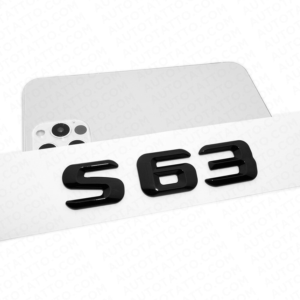 14-17 S 63 AMG Letter 3D Emblem Trunk Logo Nameplate Badge Decorate Gloss Black