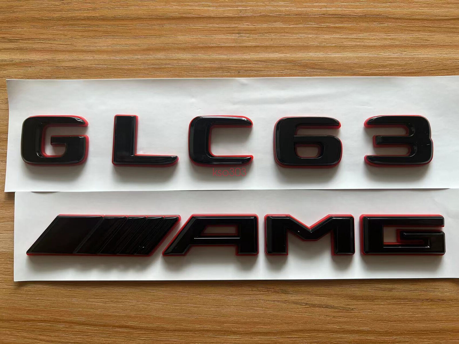 Black RED Number Letters Rear Trunk Badge Emblem for GLC63 AMG