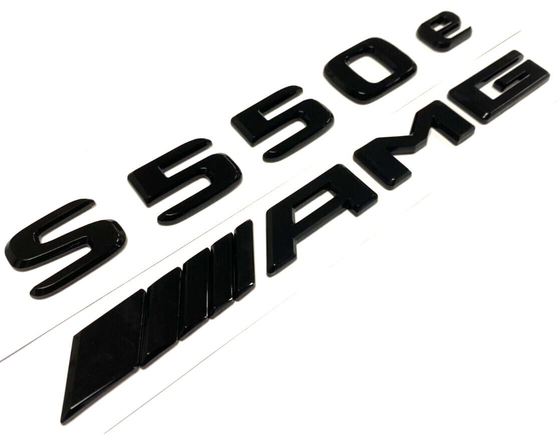 S550e+AMG BLACK FOR MERCEDES REAR TRUNK EMBLEM BADGE NAMEPLATE DECAL NUMBERS