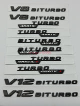 Matte black C63 AMG V8 BITURBO Trunk Emblem Badge Sticker For Mercedes Benz