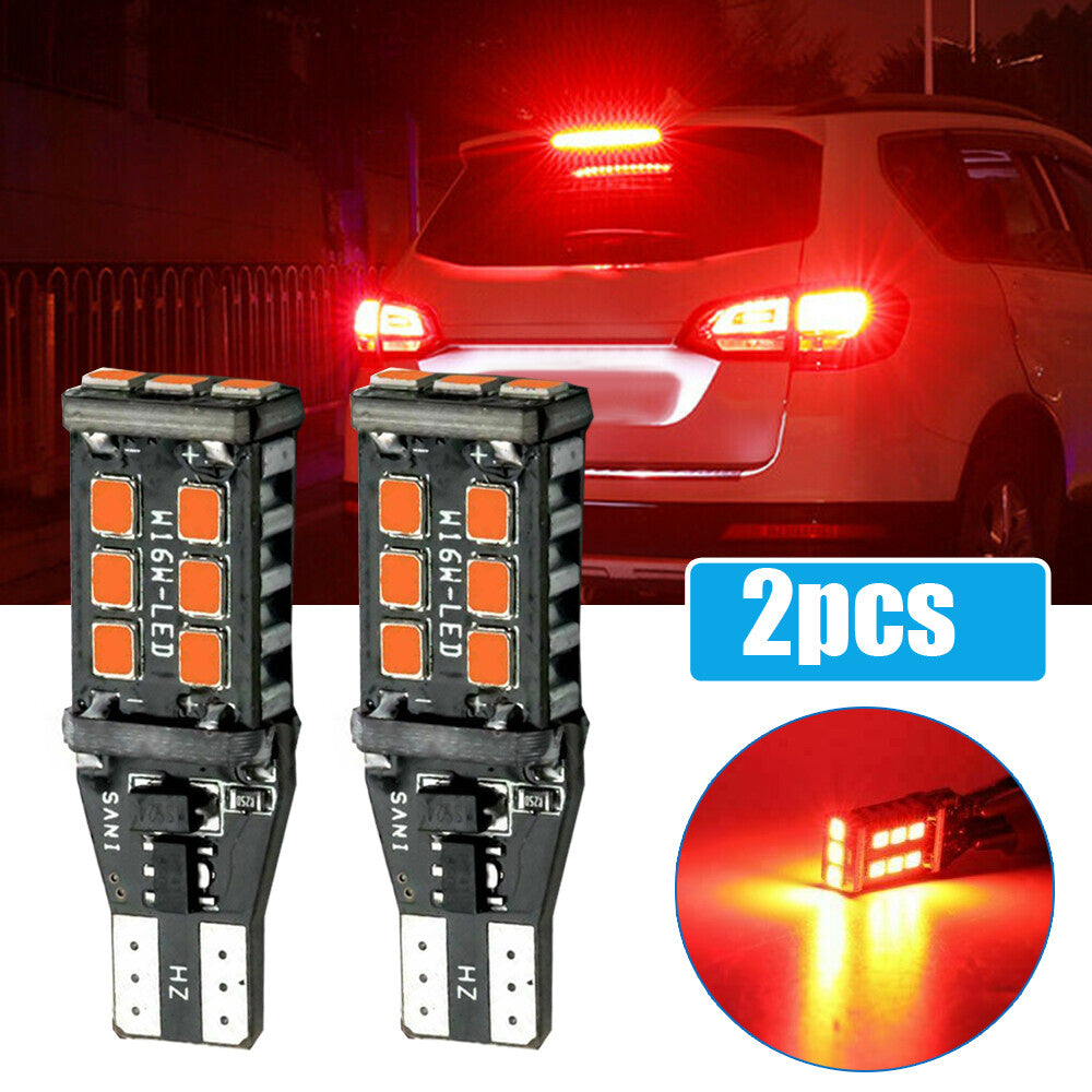 2x Red T15 912 921 Car LED High Mount Stop 3RD Brake Light Bulbs