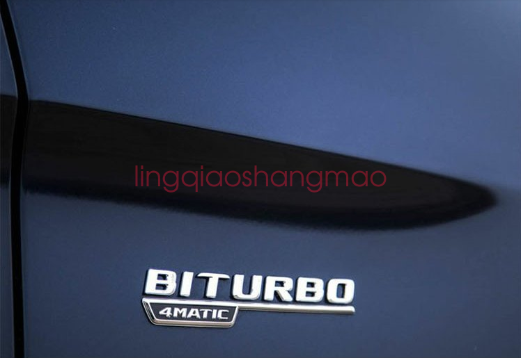 Black GLA45 + AMG + 4 MATIC + TURBO Trunk Emblem Badge Sticker for Mercedes