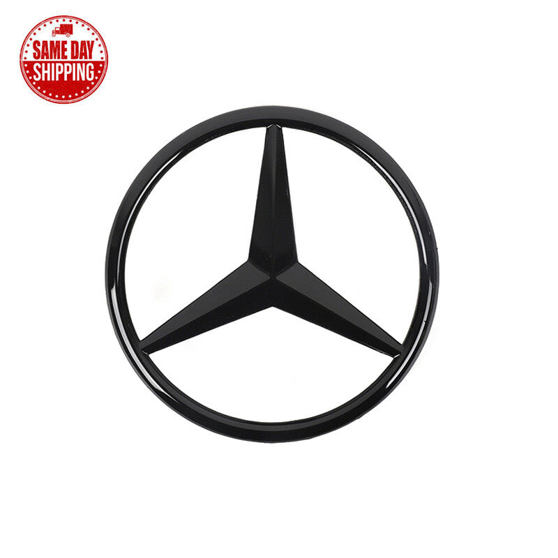 For Mercedes W205 C63S SEDAN AMG V8 BITURBO Rear Star Emblem Black Badge Combo