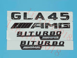 Gloss Black Flat " GLA45 AMG BITURBO" Trunk Embl Badge Sticker for Mercedes Benz
