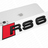 For Audi RS 6 Gloss Black Rear Letter Tail Badge Trunk Emblem Badge Logo Sport