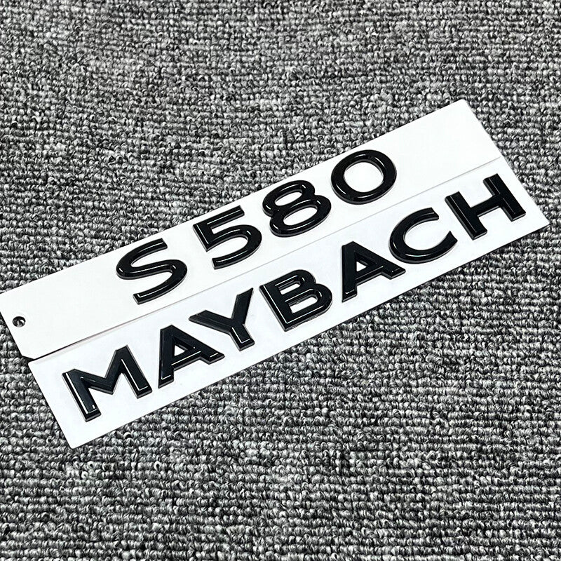 2PCS Gloss Black ABS Trunk Emblem Badge Sticker for S-Class W222 Maybach S580