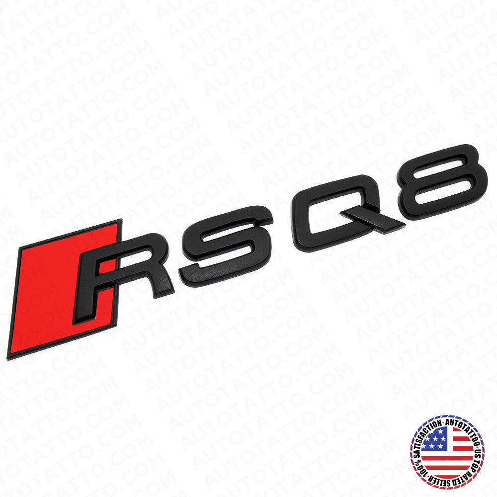 Audi RS Q8 Matte Black Rear Letter Liftgate Nameplate Trunk Emblem Badge Sport