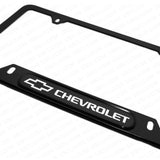 Black Stainless Steel Front Rear For Chevrolet License Plate Frame Cover Gift