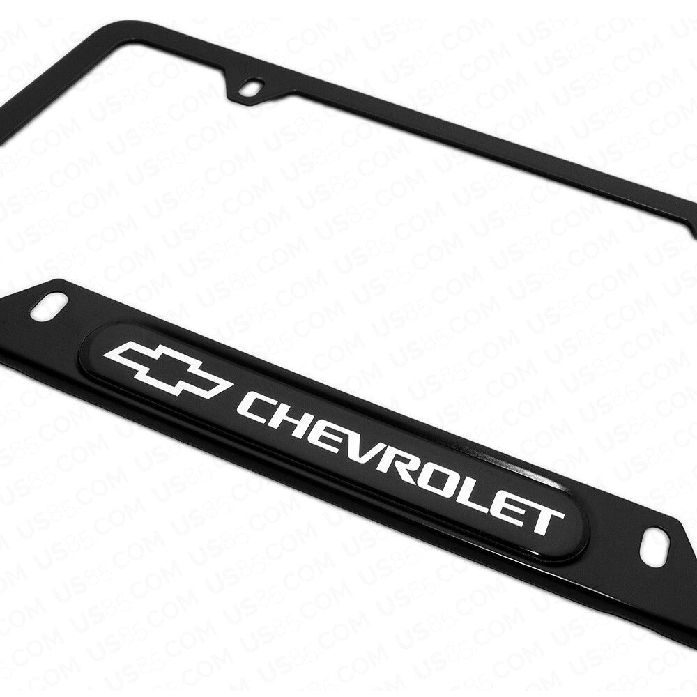 Black Stainless Steel Front Rear For Chevrolet License Plate Frame Cover Gift