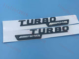 Matt Black "TURBO AMG" Letters Trunk Embl Badge Sticker for Mercedes Benz #3
