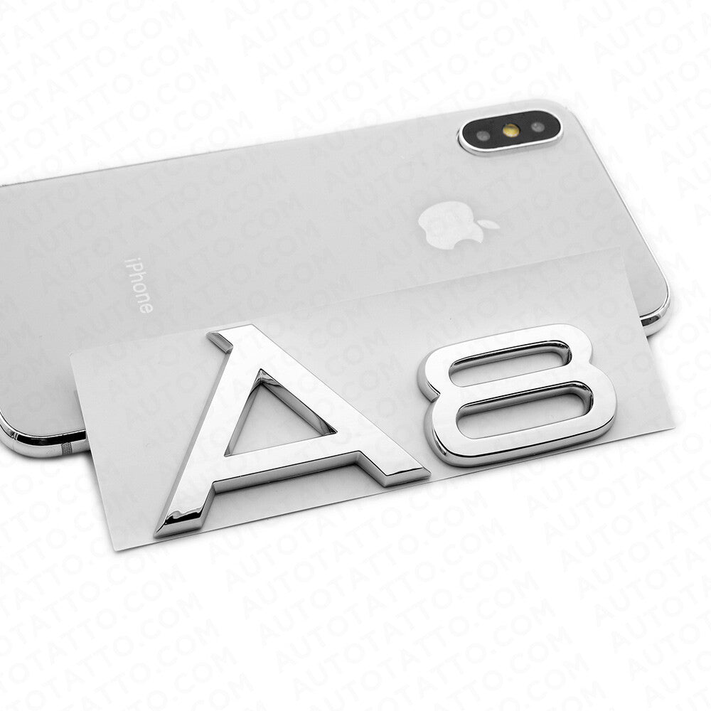 For Audi A8 OEM Chrome Rear Letter Tail Badge Trunk Emblem Badge Logo Sport