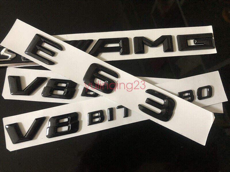 Gloss Black E63 + S AMG V8 BITURBO Trunk Emblem Badge Sticker
