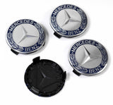 NEW 4pcs For 75MM Classic Dark Blue Wheel Center Hub Caps AMG Wreath