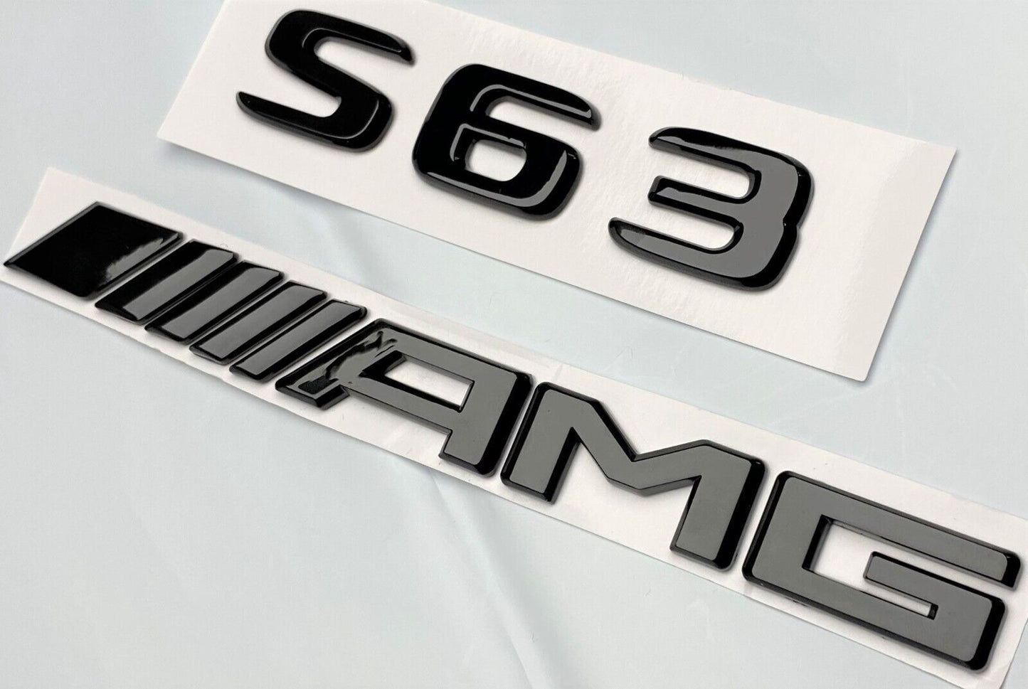 #2 BLACK S63 + AMG REPLACEMENT FOR MERCEDES REAR TRUNK EMBLEM BADGE DECAL LID