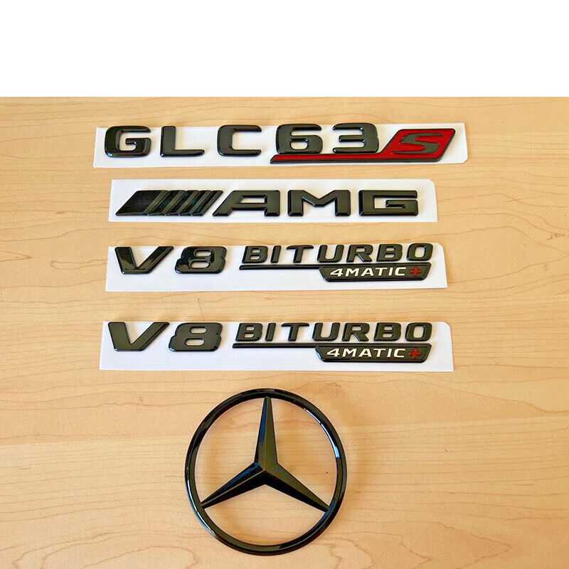Black GLC63S AMG V8 BITURBO 4MATIC+ Star PACKAGE Emblem Badge Sticker X253