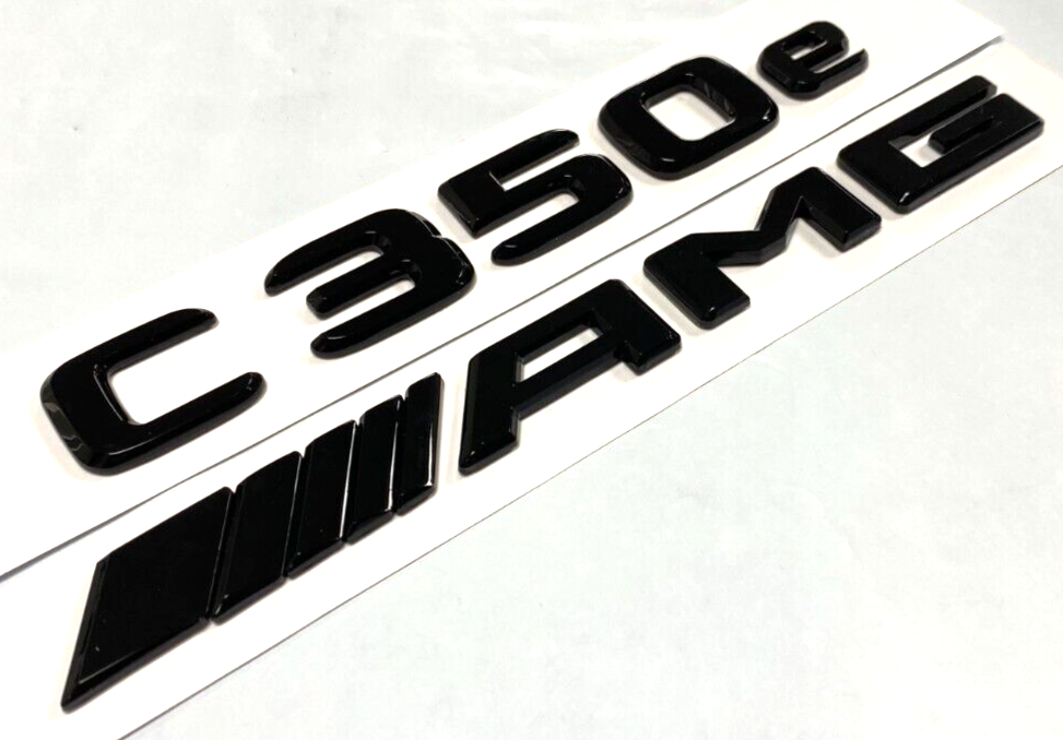 C350e +AMG BLACK FOR MERCEDES REAR TRUNK EMBLEM BADGE NAMEPLATE DECAL NUMBERS