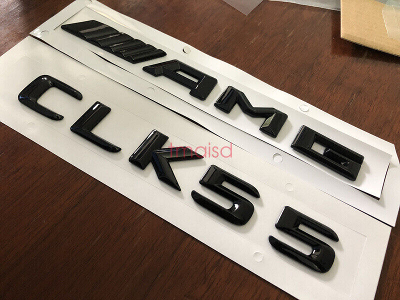 Glossy Black CLK55 AMG Letters Trunk Embl Badge Sticker for Mercedes CLK