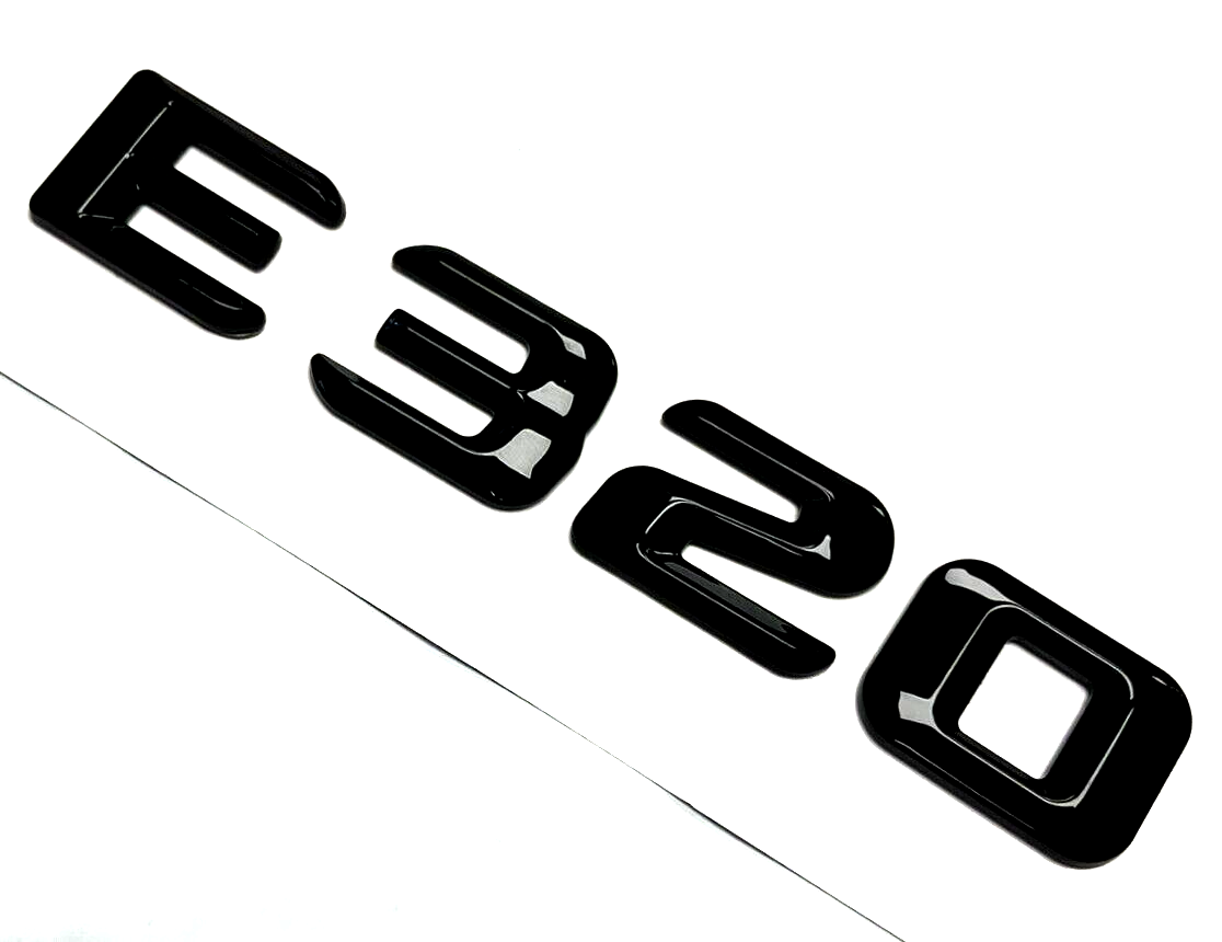 #1 BLACK E320 REPLACEMENT FOR MERCEDES REAR TRUNK EMBLEM BADGE NAMEPLATE DECAL