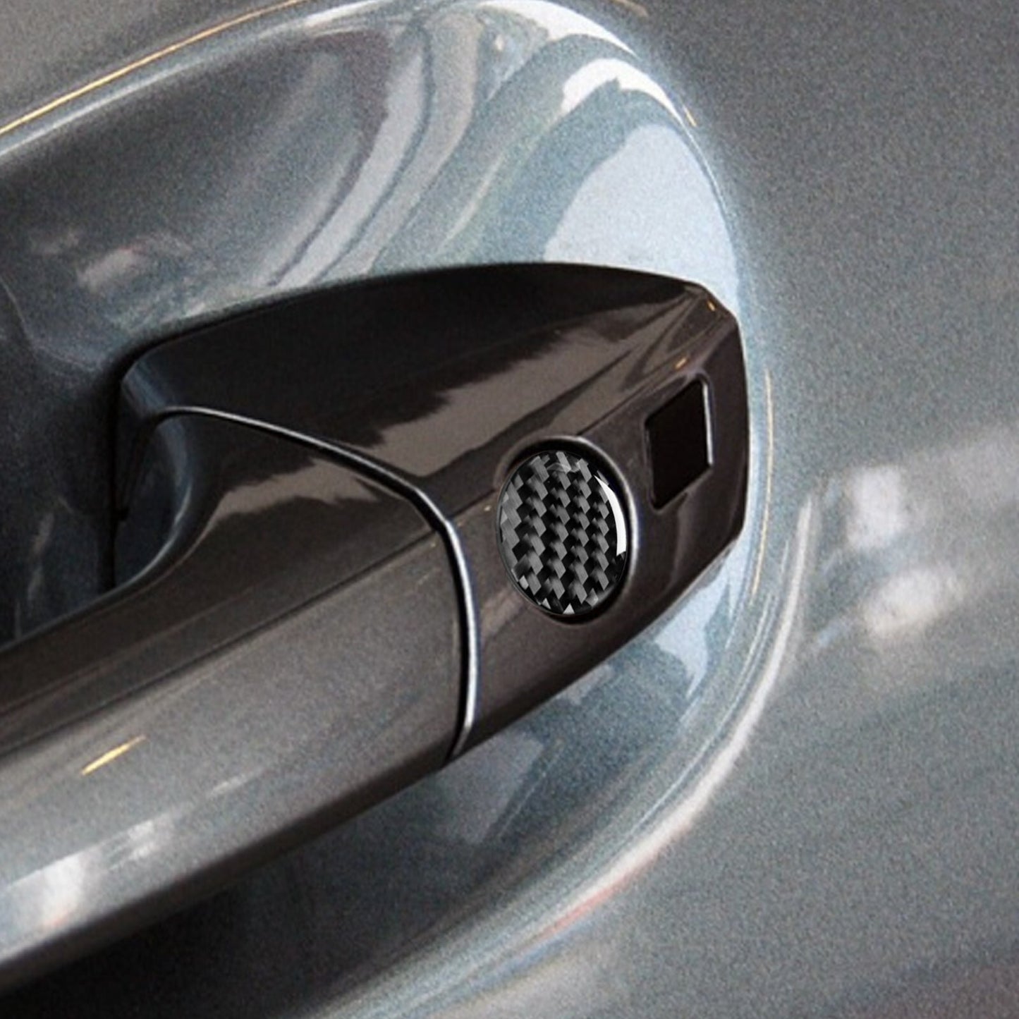 4pcs 20mm Door Lock Keyhole Protector Cover Accessories Sticker Decal - Carbon Fiber