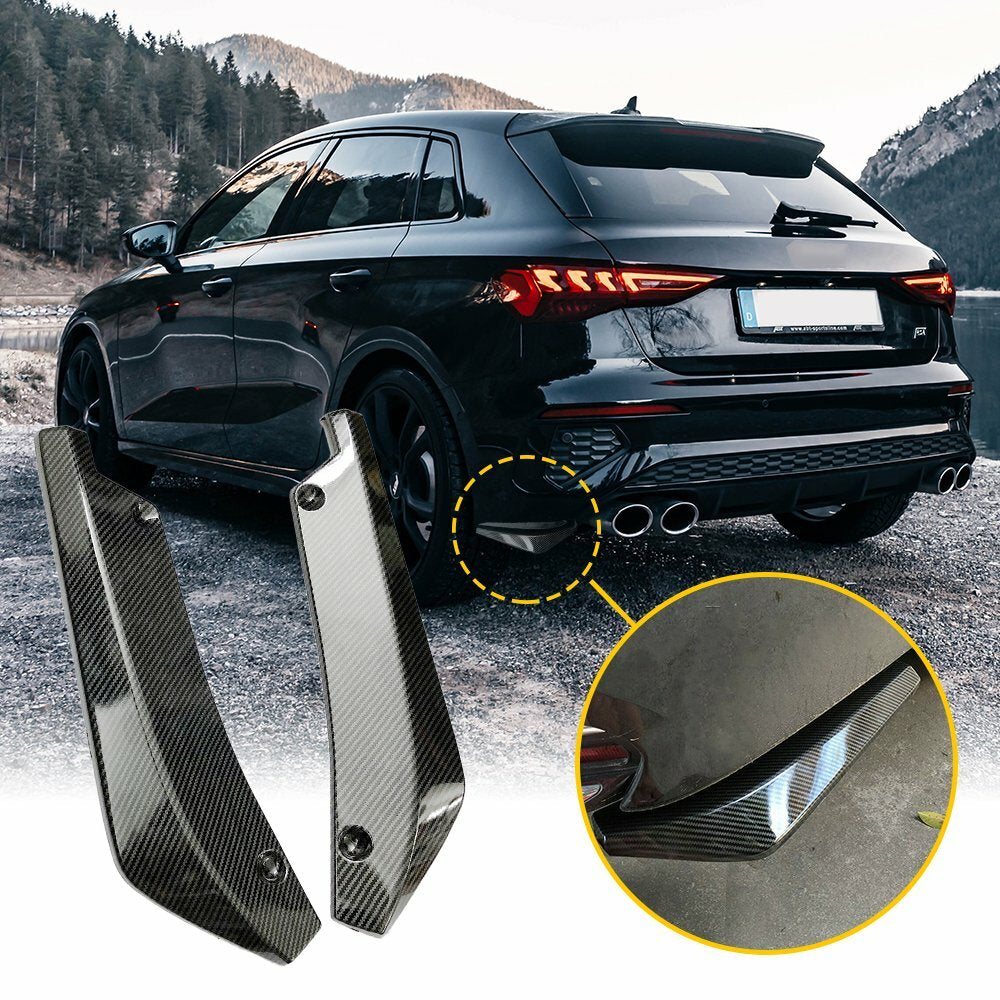 2pcs Polished Car Rear Bumper Lip Diffuser Splitter Canard Protector Accessories
