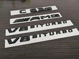 Gloss Black C63S AMG V8 BITURBO PACKAGE Trunk Emblem Badge Sticker For C63 W205