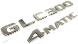 GLC300 + 4MATIC Chrome Rear Trunk Emblem Badge Nameplate Decal Number Sticker
