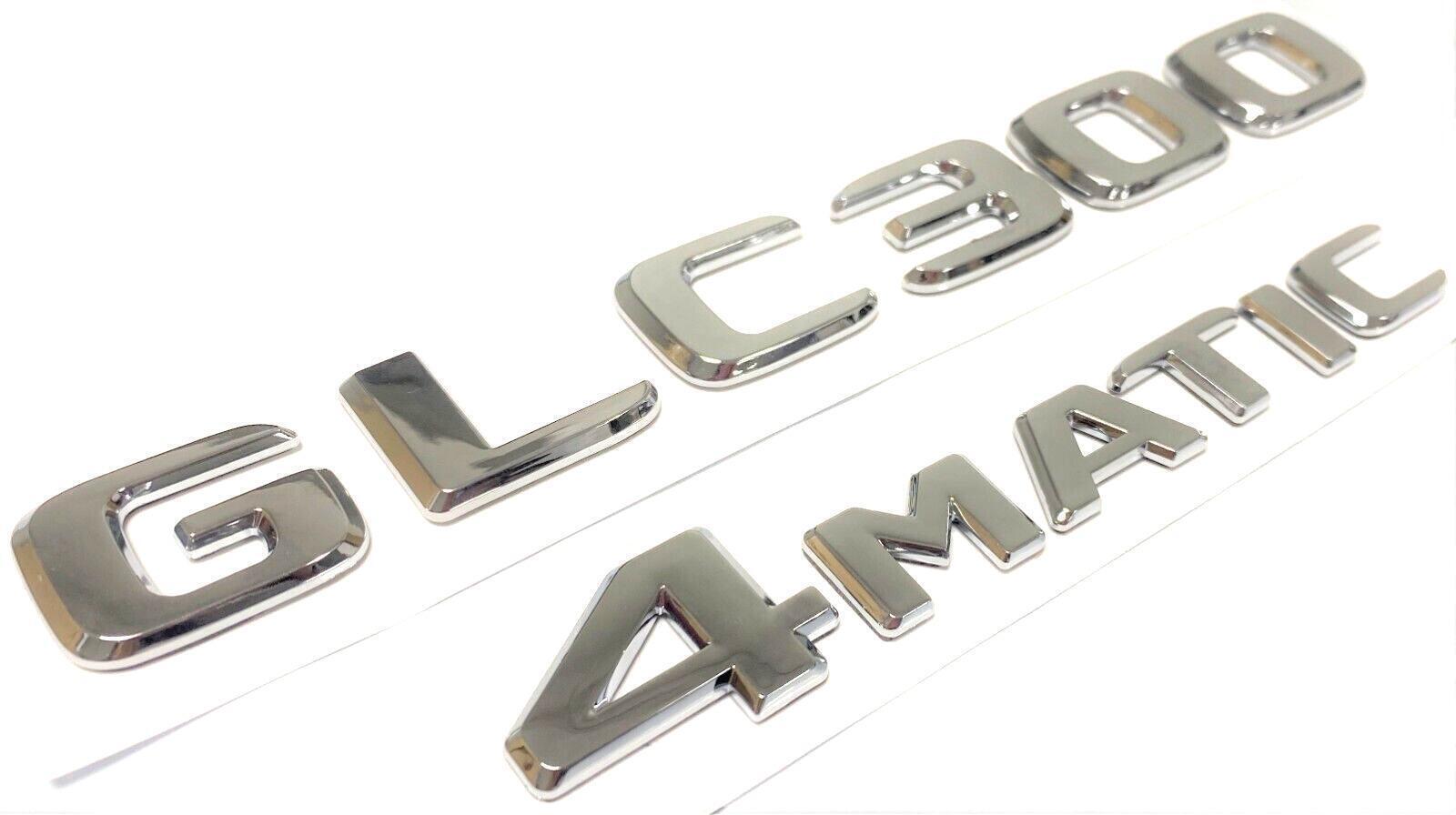 GLC300 + 4MATIC Chrome Rear Trunk Emblem Badge Nameplate Decal Number Sticker