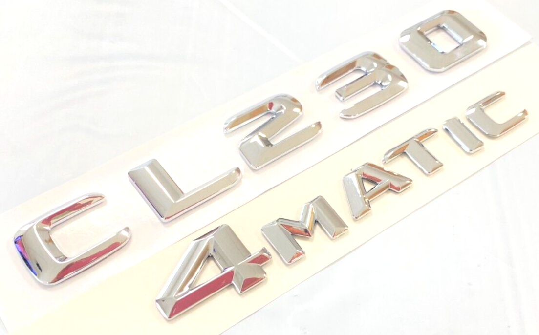 CL230+4MATIC CHROME For MERCEDES REAR TRUNK EMBLEM BADGE NAMEPLAT DECAL NUMBER