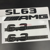 Matte black "SL63 AMG 6.3AMG" Letters Trunk Embl Badge Sticker for Mercedes Benz