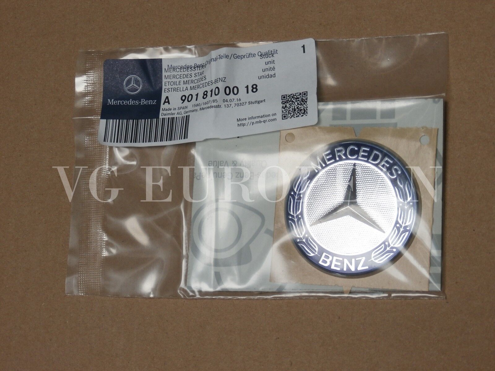 Mercedes-Benz Sprinter 2500 3500 GENUINE Hood Flat Star Emblem Adhesive Backing