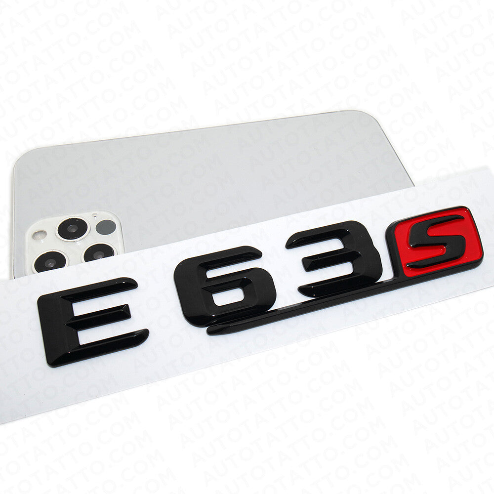 14-16 E63 S AMG Letter Emblem 3D Trunk Logo Nameplate Badge Decorate Gloss Black