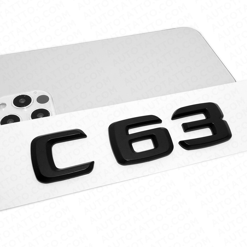 07-15 C 63 AMG Letter Emblem 3D Trunk Logo Nameplate Badge Decorate Sport Black