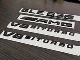 Gloss Black GLE63S AMG S V8 BITURBO PACKAGE Trunk Emblem Badge Sticker W166 C292