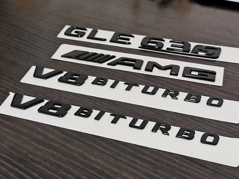 Gloss Black GLE63S AMG S V8 BITURBO PACKAGE Trunk Emblem Badge Sticker W166 C292
