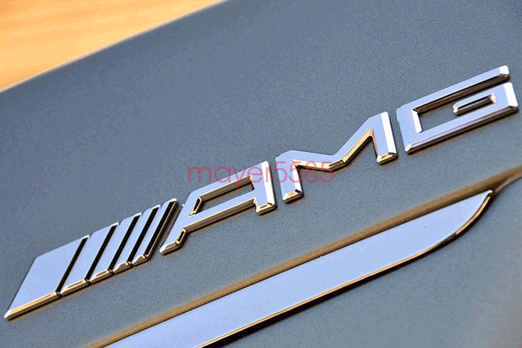 Chrome " C63+ AMG + 6.3 AMG" Letters Trunk Embl Badge Sticker for Mercedes Benz