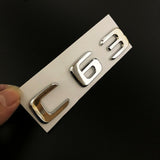 1Pcs C63 Chrome Decals Badge Car Rear Trunk Lid Sticker Emblem For Mercedes-Benz