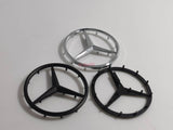 3D FOR Mercedes-Benz M-B w/ Pins Glossy Black Star Emblem Badge 2" 52mm AMG