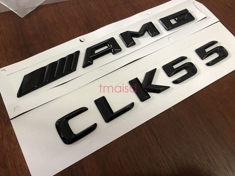 Glossy Black CLK55 AMG Letters Trunk Embl Badge Sticker for Mercedes CLK
