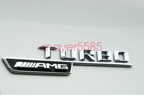 GLA45 + AMG + TURBO 4 MATIC Letters Trunk Embl Badge Sticker for Mercedes Benz