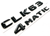2X GLOSS BLACK CLK63+4MATIC FOR MERCEDES CLK63 REAR TRUNK EMBLEM BADGE NAMEPLATE