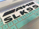 Matt black " SLK55 + AMG " Letters Trunk Emblem Badge Sticker for Mercedes Benz