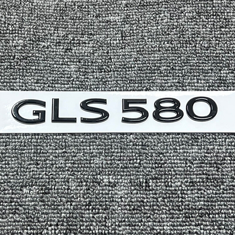 Gloss Black GLS580 Number Trunk Letters Badge Emblems Sticker For Mercedes Benz
