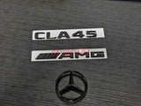 Gloss Black CLA45 AMG and Rear Star replacement PACKAGE Badge Sticker C117 CLA