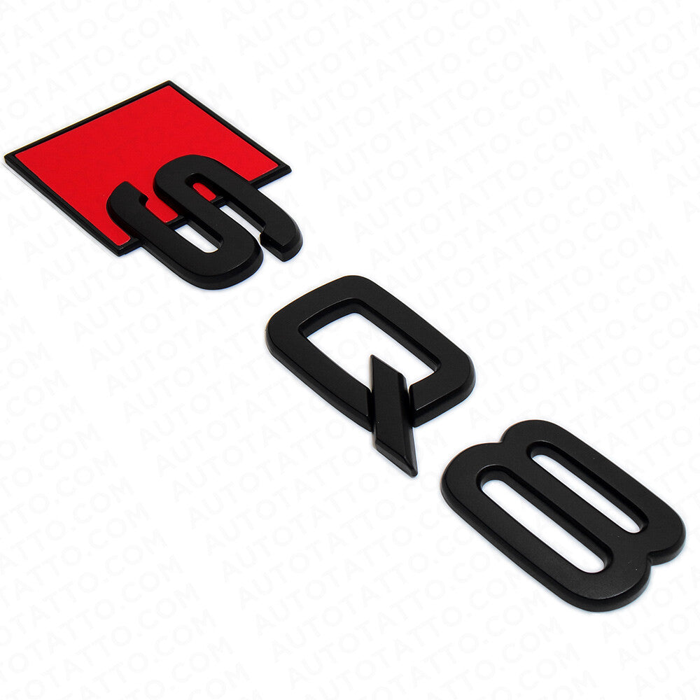Audi SQ8 Matte Black Rear Letter Liftgate Nameplate Trunk Emblem Badge Sport