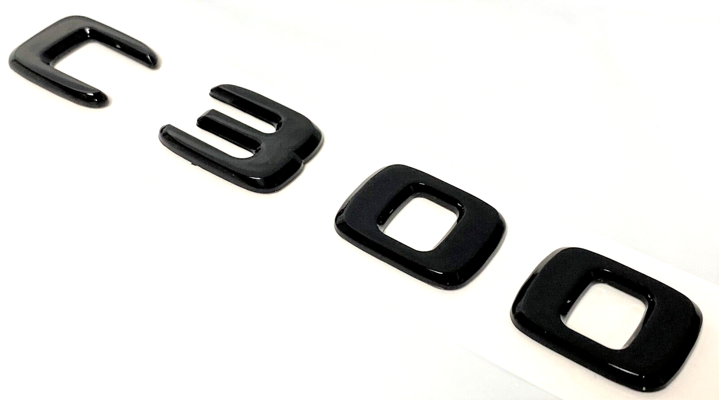 C300 BLACK For MERCEDES REAR TRUNK EMBLEM BADGE NAMEPLATE DECAL LETTERS